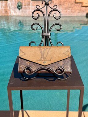 Louis Vuitton Monogram and Monogram Reverse Giant Canvas Sarah Wallet